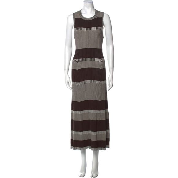 Proenza Schouler White Label Cutout Striped Silk-Blend Dress - S - Picture 1 of 6